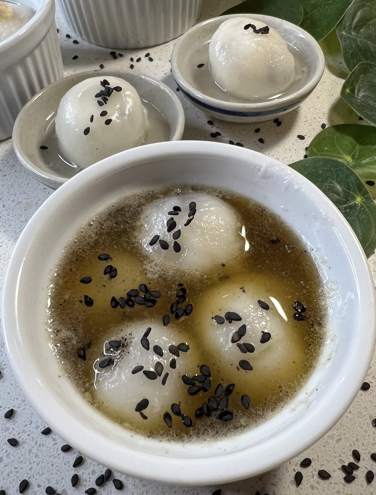 Black Sesame Tangyuan - Rice Balls Recipe by Foodomania | sesame tang yuan | taiwanese chinese sweet recipes